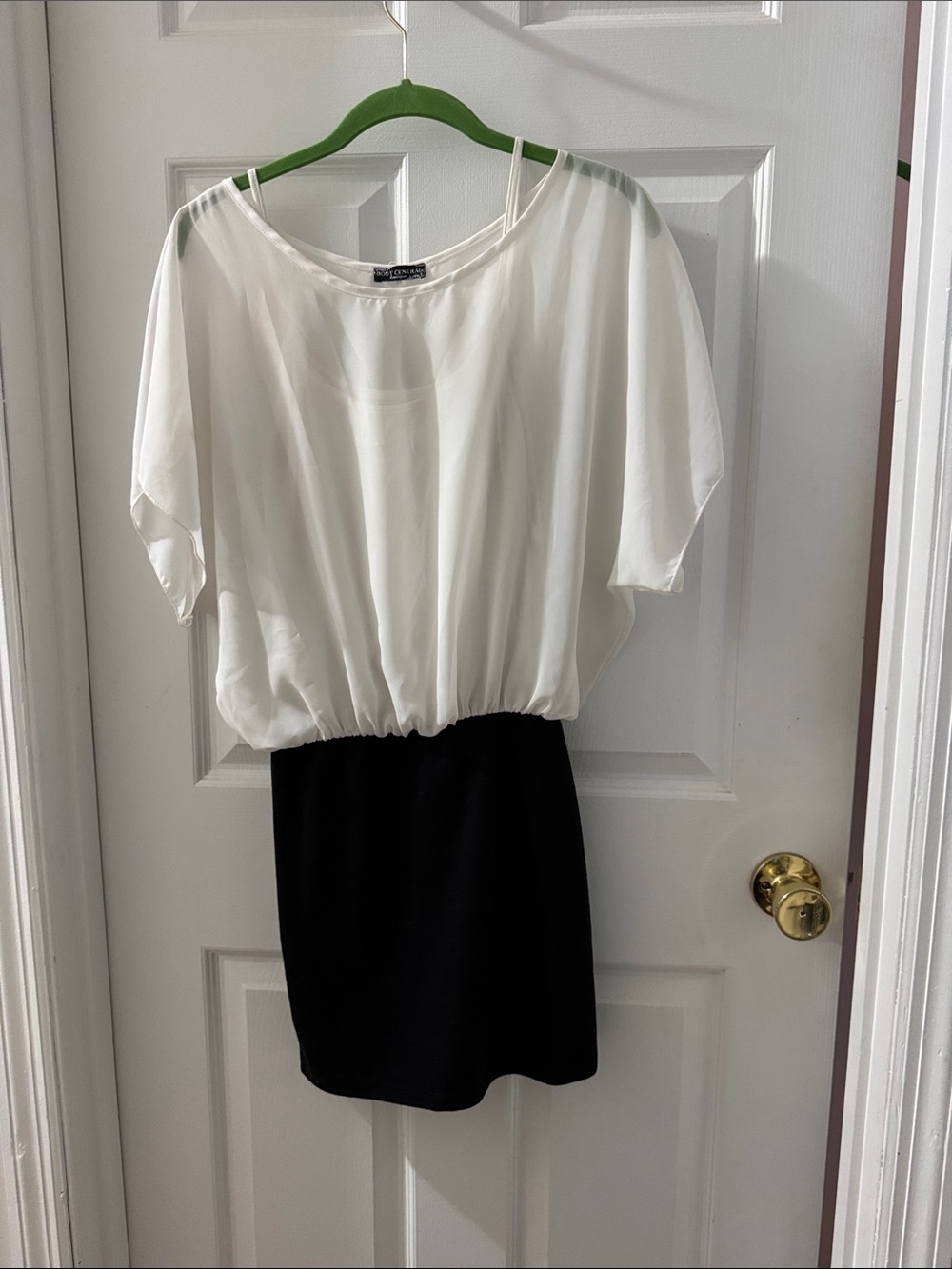 Body Central White and Black Mini Dress